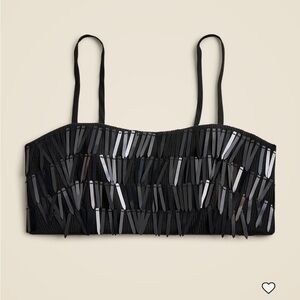 J.Crew Collection Black Sequin Bralette Top